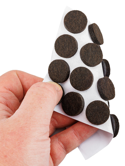 Bútorláb filc készlet, öntapadós, kerek 20mm, barna, 20db, rendelési egység: 10db