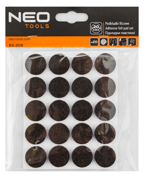 Bútorláb filc készlet, öntapadós, kerek 20mm, barna, 20db, rendelési egység: 10db
