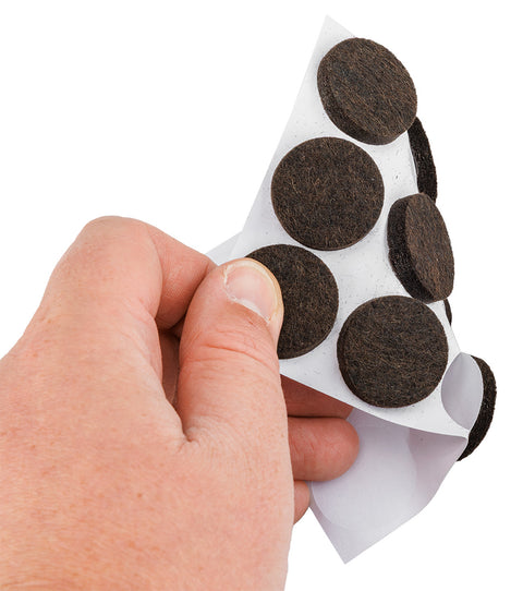 Bútorláb filc készlet, öntapadós, kerek 28mm, barna, 12db, rendelési egység: 10db