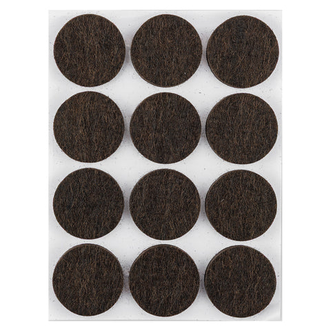 Bútorláb filc készlet, öntapadós, kerek 28mm, barna, 12db, rendelési egység: 10db