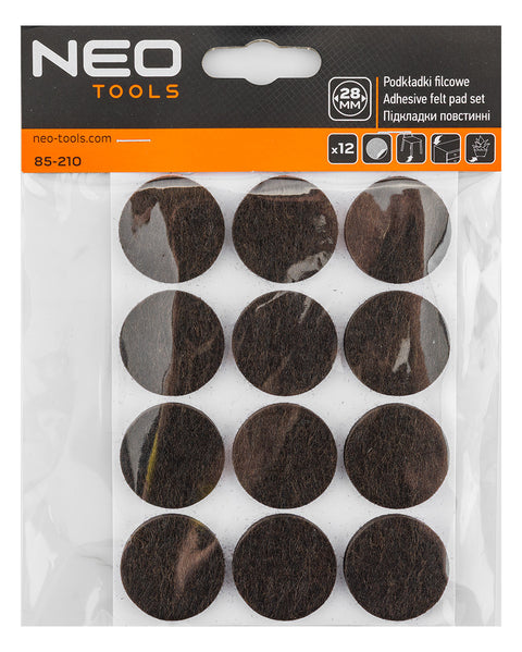 Bútorláb filc készlet, öntapadós, kerek 28mm, barna, 12db, rendelési egység: 10db