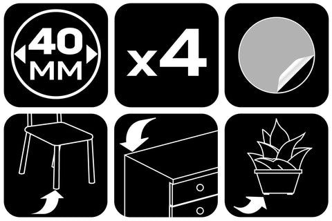 Bútorláb filc készlet, öntapadós, kerek 40mm, barna, 4db, rendelési egység: 10db