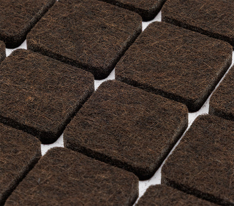 Bútorláb filc készlet, öntapadós, 25x25mm, barna, 16db, rendelési egység: 10db