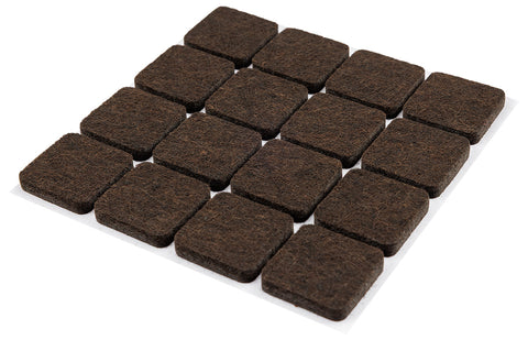 Bútorláb filc készlet, öntapadós, 25x25mm, barna, 16db, rendelési egység: 10db