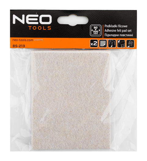 Bútorláb filc készlet, öntapadós, 80x100mm, világos barna, 2db, rendelési egység: 10db