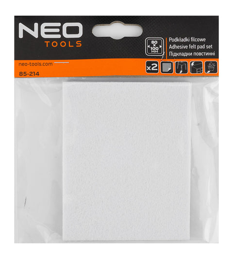 Bútorláb filc készlet, öntapadós, 80x100mm, fehér, 2db, rendelési egység: 10db