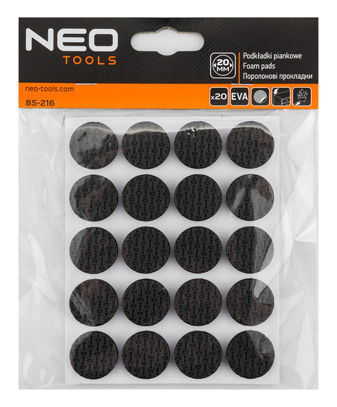 Bútorláb szivacs készlet EVA-hab, öntapadós, kerek 20mm, fekete, 20db, rendelési egység: 10db