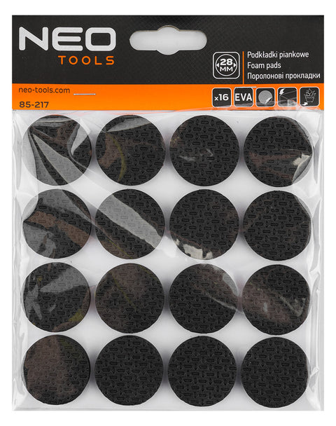 Bútorláb szivacs készlet EVA-hab, öntapadós, kerek 28mm, fekete, 16db, rendelési egység: 10db