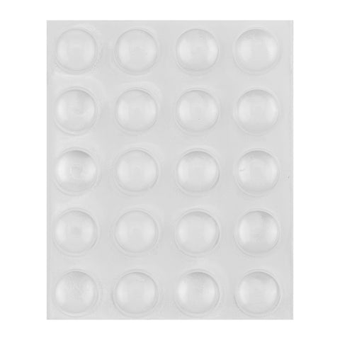 Bútorláb szilikongumi készlet, öntapadós, kerek 10mm, víztiszta, 20db, rendelési egység: 10db