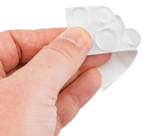 Bútorláb szilikongumi készlet, öntapadós, kerek 14mm, víztiszta, 10db, rendelési egység: 10db