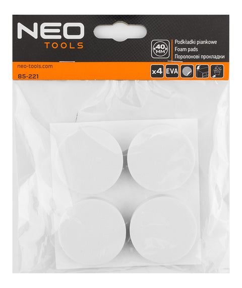 Bútorláb szivacs készlet EVA-hab, öntapadós, kerek 40mm, fehér, 4db, rendelési egység: 10db