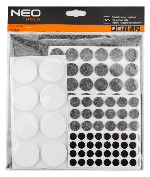 Bútorláb filc és EVA-hab készlet, öntapadós, többféle szín és méret, 125db, rendelési egység: 10db