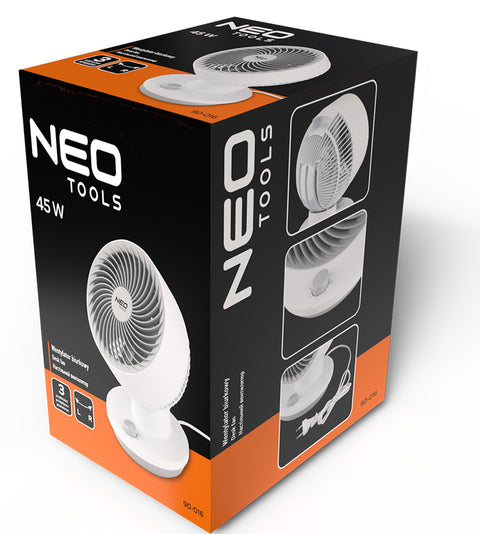 Asztali ventilátor, 230V/45W, 3 sebesség, oszcillátor, állítható fej, 202mm átmérő