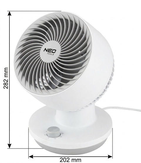 Asztali ventilátor, 230V/45W, 3 sebesség, oszcillátor, állítható fej, 202mm átmérő