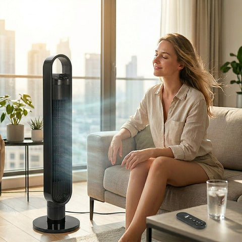 Álló ventilátor, ionizátor funkcióval, távirányítóval, 3 üzemmód, 3 sebesség, wifi