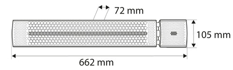 Halogén, infravörös hősugárzó 2000W, IP55, infravörös arany halogén izzó, kül/beltér, fal/menny., 18m2