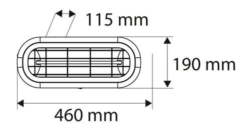 Halogén, infravörös hősugárzó 2000W, IP65, infrav. arany halogén izzó, kül/beltéri, fal és menny., 24m2-ig