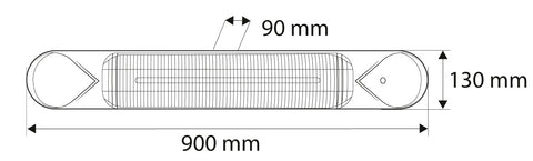 Ipari infravörös halogén hősugárzó, IP55, kültéri, 2000W, 32m2, mennyezet vagy fal