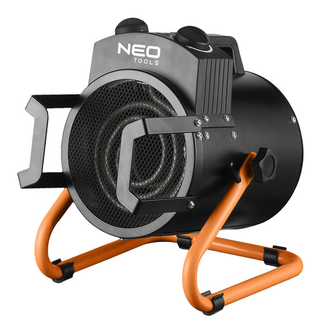 Ipari elektromos hősugárzó 2kW, állíth. üzemmód, IP24, állíth. szög, szabadonálló, 330 m3/óra