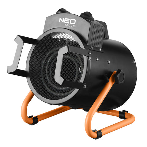 Ipari elektromos hősugárzó 3kW, állíth. üzemmód, IP24, állíth. szög, szabadonálló, 354 m3/óra