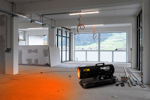 Gázolajos hőlégbefúvó, 20kW, 19L, fogyasztás 1.9L/óra, teljesítmény 550m3/óra