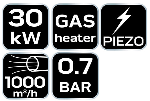 Gázos hőlégbefúvó, propán, 30kW