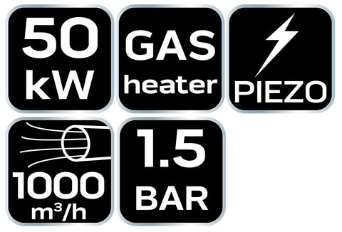 Gázos hőlégbefúvó, propán, 50kW