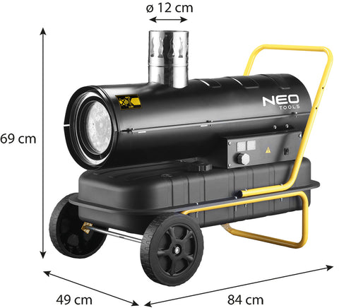 Gázolajos hőlégbefúvó, 20kW, égéstermék elvezetéssel