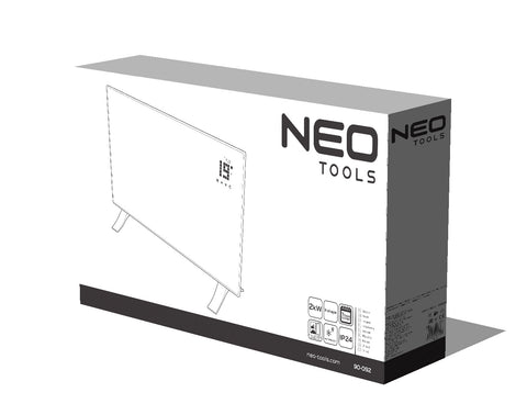 Elektromos fűtőpanel 2000W, IP24, távirányitó, heti időzités, érintőpanel