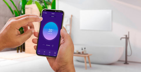 Elektromos fűtőpanel 1500W, IP24, WiFi, Tuya app, érintőpanel, távirányító, 24 óra programozhatóság