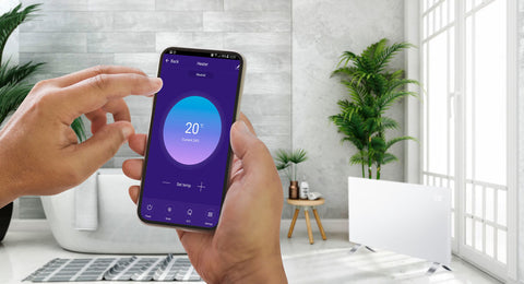 Elektromos fűtőpanel 1500W, IP24, WiFi, Tuya app, érintőpanel, távirányító, 24 óra programozhatóság