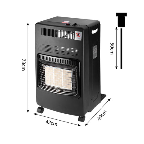 Gázkályha, kerámia betétes, 3 fokozatú, max.4200W, gázpalack tartóval