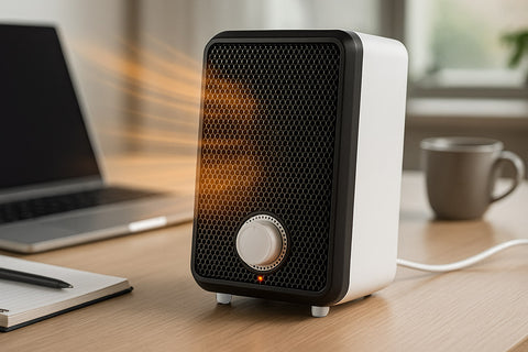 Fűtőventillátor, asztali, 600W, termosztát, hőmérséklet szabályzó