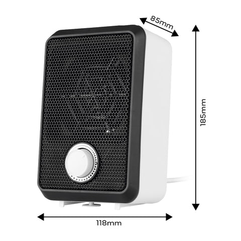 Fűtőventillátor, asztali, 600W, termosztát, hőmérséklet szabályzó