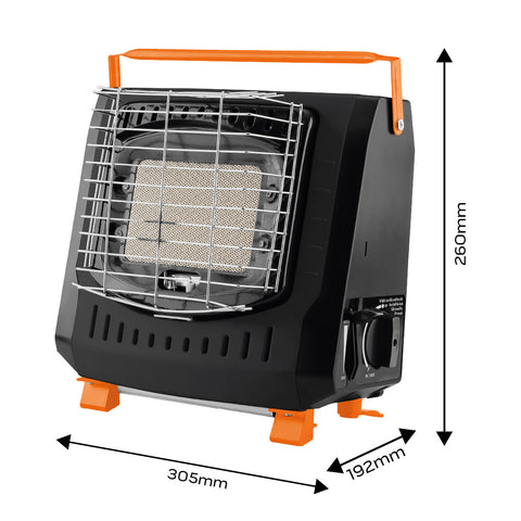 Kemping gázhősugárzó, 227gr-os patronnal működik, 2,2KWh fűtőteljesítmény