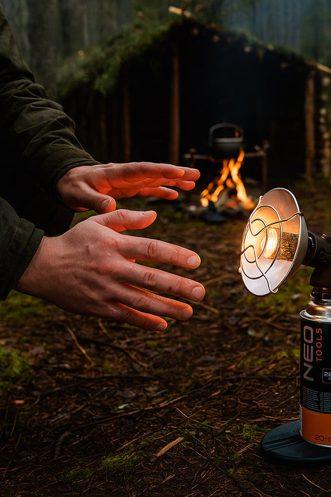 Gáz hősugárzó, eldobható palackokhoz, piezó gyújtással