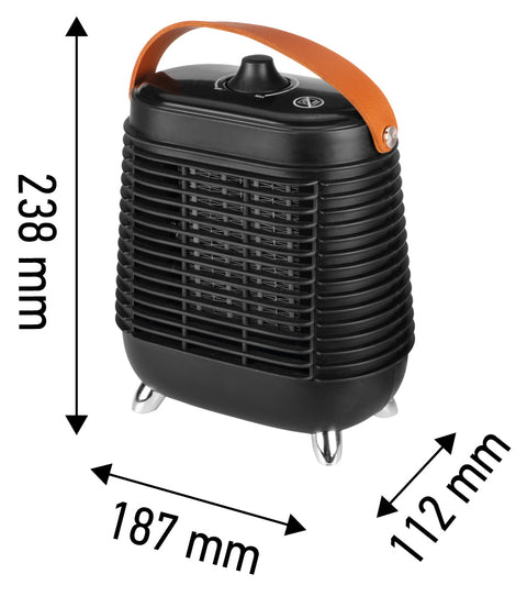 Fűtőventillátor PTC fűtőbetéttel, 1500W, termosztát
