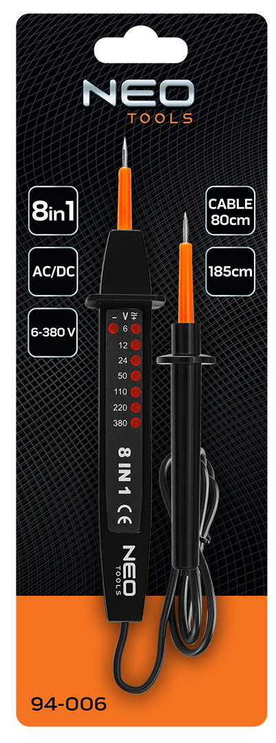 NEO TOOLS 94-006 Feszültségvizsgáló, fázisceruza, 8az1ben,  AC/DC 6-380V