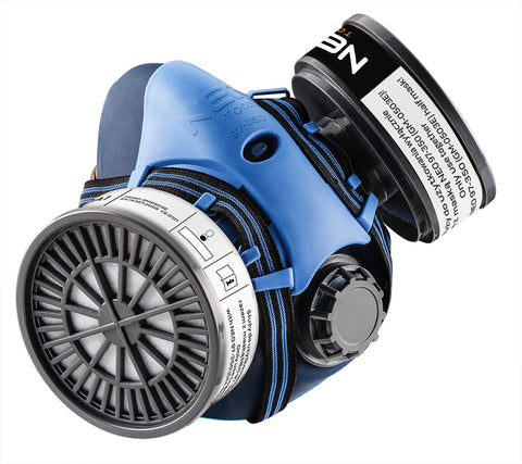 Szilikon félmaszk készlet, 2db szűrővel, P3 R, por és kis részecskék elleni védelem