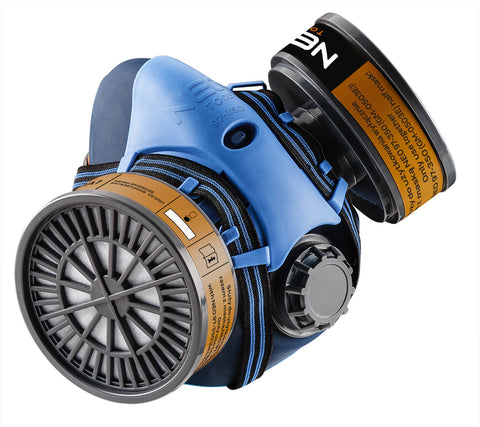 Szilikon félmaszk készlet, 2db szűrővel, A1, szerves gázok ellen