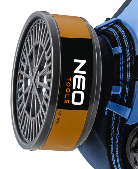 Szilikon félmaszk készlet, 2db szűrővel, A1, szerves gázok ellen