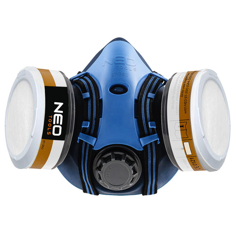 Szilikon félmaszk készlet, 2db szűrővel, A1P2, szerves gázok és por, füst, köd, aeroszolok ellen