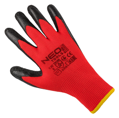 Munkakesztyű latex bevonatú, poliészter, 3121X, több méretben, rendelési egység: 12db