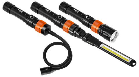 NEO TOOLS 99-107 Akkus 3az1-ben vizsgálólámpa, tölthető, 350lum COB LED, 3W, IP44