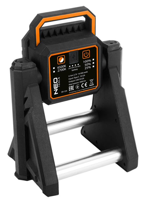 Reflektor, akkus, álló, teleszkópos lábbal, 3000lum