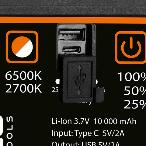 Reflektor, akkus, álló, teleszkópos lábbal, 3000lum