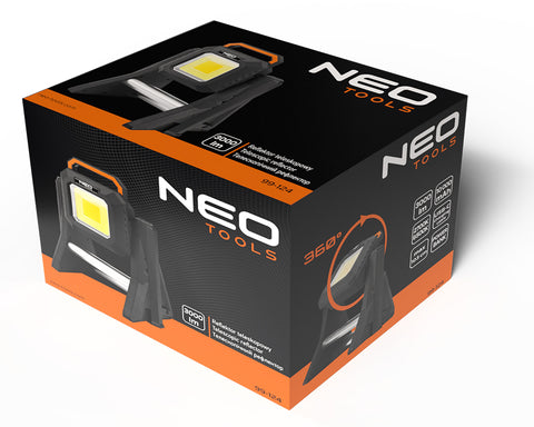 Reflektor, akkus, álló, teleszkópos lábbal, 3000lum