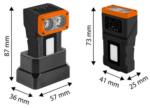 Fejlámpa, akkus, talppal, fejpánttal, tokkal, 500lm