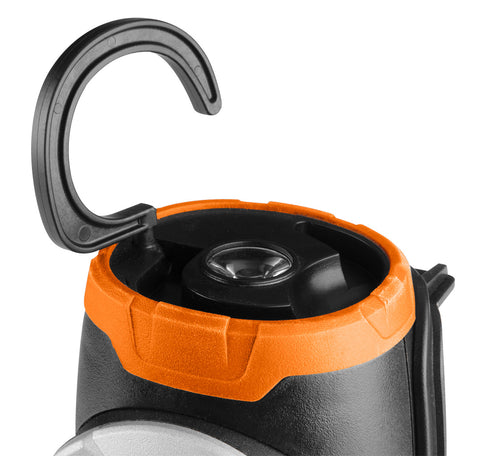 Akkus kompresszor és lámpa, 2000mAh akku, 800+400lum fényerő, max 10bar nyomás, USB és autós töltő