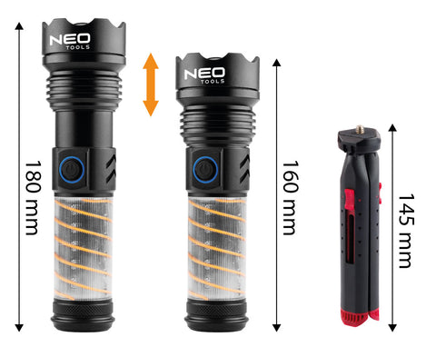 Kempinglámpa 2 funkciós, 470 lm, 1200 mAh akku, USB-C töltővezeték